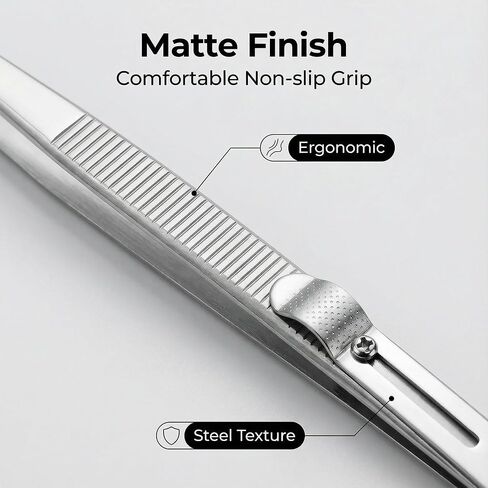 6 Inch Diamond Gemstone Tweezers with Locking Mechanism, Stainless Steel Fine Tipped Jewelry Making Tool for Secure Handling of Small Stones and Components in Kuwait