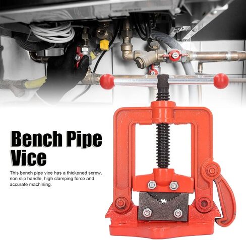 gernie Forged Pipe Vise, Pipe Vice Bench Yoke Vise, Heavy Duty Threader Pipe Plumbing Vise for 2inch Pipes, Cast Iron Pipe Vise for Plumbers, Mechanic, for Cutting and Threading Pipes in Saudi Arabia