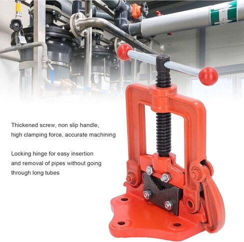 gernie Forged Pipe Vise, Pipe Vice Bench Yoke Vise, Heavy Duty Threader Pipe Plumbing Vise for 2inch Pipes, Cast Iron Pipe Vise for Plumbers, Mechanic, for Cutting and Threading Pipes in Saudi Arabia