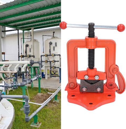 gernie Forged Pipe Vise, Pipe Vice Bench Yoke Vise, Heavy Duty Threader Pipe Plumbing Vise for 2inch Pipes, Cast Iron Pipe Vise for Plumbers, Mechanic, for Cutting and Threading Pipes in Saudi Arabia