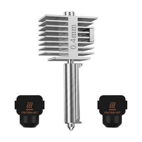 حزمة واحدة 0.6 مم Hotend 2.0 ترقية لـ Bambu Lab A2L/A1/A1 Mini، رأس طباعة فولاذي مقوى معدني بالكامل مع 2 جوارب من السيليكون in Kuwait