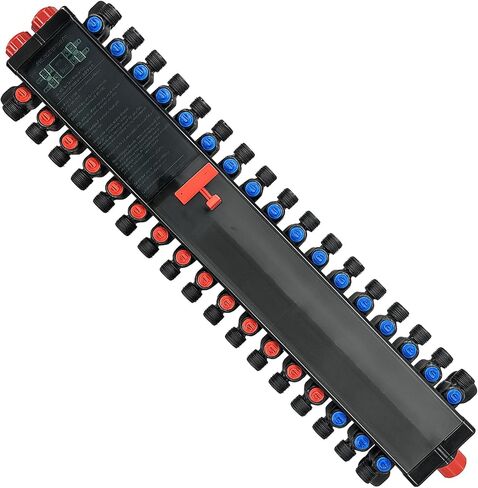 مشعب Pex 50143 متوافق مع Viega Manabloc، مشعب Pex لتوزيع Homerun مع صمامات، مجعد PEX مصنوع من خليط معدني من الرصاص صفر 1/2 بوصة مع 14 محول منفذ (8 بارد، 6 ساخن)، مناسب للتجعيد in Kuwait