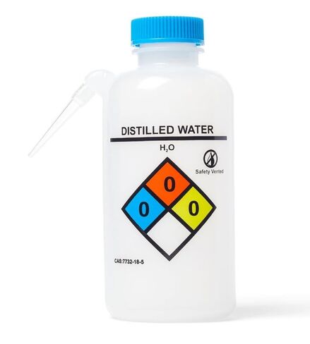 United Scientific™ UniSafe™ Leakproof Printed Distilled Water Wash Bottles, Unitary, LDPE, 500 mL | Pack of 6 in Kuwait