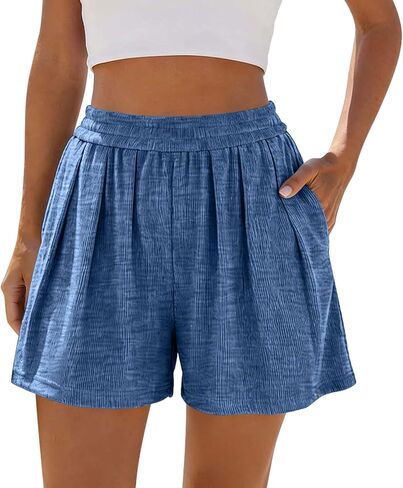 Womens Athletic Shorts High Waisted Summer Casual Loose Fit Beach Vacation Running Gym Shorts with Pockets in Kuwait