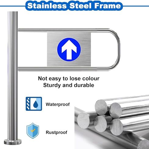 Automatic Swing Door - One-Way Entry & Exit Security Gate for Shops & Supermarkets, Customizable Metal Design, Half Waist Style,Left-W- 80cm (32in) in Kuwait