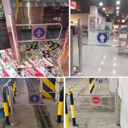 Automatic Swing Door - One-Way Entry & Exit Security Gate for Shops & Supermarkets, Customizable Metal Design, Half Waist Style,Left-W- 80cm (32in) in Kuwait