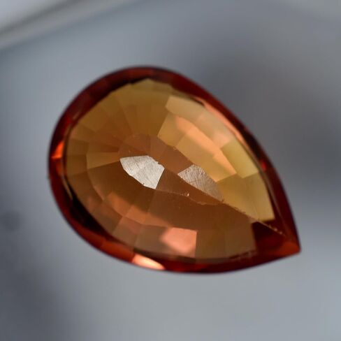 6.40 Ct Natural ORANGE Ceylon Sapphire Pear Unique Gemstone Ring Size CERTIFIED in Saudi Arabia