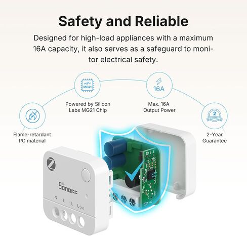 SONOFF MINI-ZB1GP، MINI PM، Zigbee 3.0، عداد الطاقة الذكي، Zigbee Hub مطلوب، محايد مطلوب، قياس الطاقة، متوافق مع مساعد المنزل، 16A in Kuwait