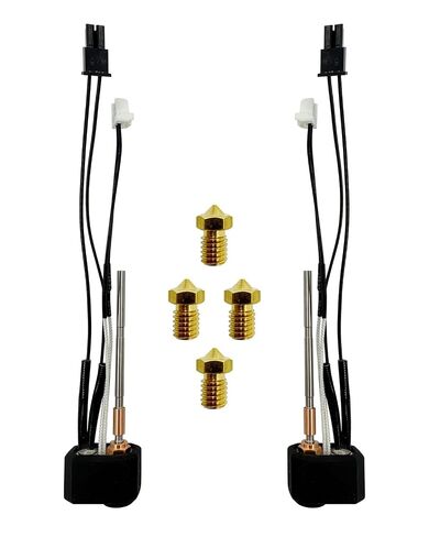 طقم كتلة سخان رأس الطباعة Hotend مناسب لطابعة Prusa I3 MK4/XL FDM ثلاثية الأبعاد 24 فولت 40 وات مجموعة طارد خرطوشة التسخين مع ملحقات فوهات نحاسية إضافية 0.2 مم 0.4 مم 0.6 مم in Kuwait