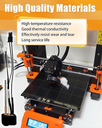 طقم كتلة سخان رأس الطباعة Hotend مناسب لطابعة Prusa I3 MK4/XL FDM ثلاثية الأبعاد 24 فولت 40 وات مجموعة طارد خرطوشة التسخين مع ملحقات فوهات نحاسية إضافية 0.2 مم 0.4 مم 0.6 مم in Kuwait