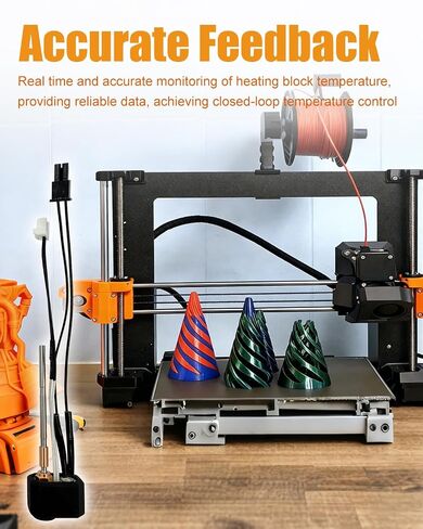 طقم كتلة سخان رأس الطباعة Hotend مناسب لطابعة Prusa I3 MK4/XL FDM ثلاثية الأبعاد 24 فولت 40 وات مجموعة طارد خرطوشة التسخين مع ملحقات فوهات نحاسية إضافية 0.2 مم 0.4 مم 0.6 مم in Kuwait