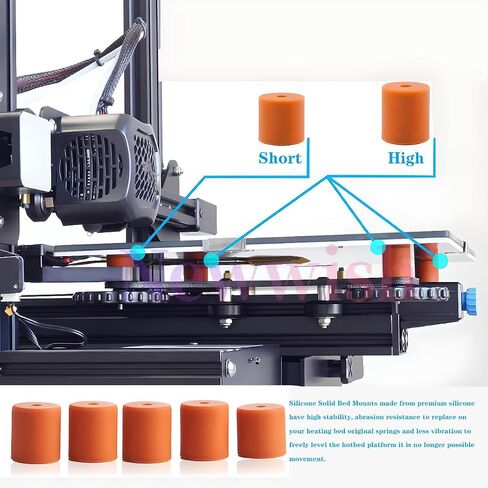 مجموعة ترقية Ender 3 Springs، 4 قطع من صواميل تسوية السرير المعدنية + 4 قطع من نوابض السرير الساخنة + 5 قطع من فواصل تثبيت السرير الصلبة من السيليكون لطابعة Ender 3/V2/Pro/Ender 3 S1/Pro/Plus/Ender 3 Neo/Max Neo ثلاثية الأبعاد. in Kuwait
