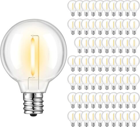 GvvooHome 36 حزمة G40 مصابيح LED بديلة، مقاومة للكسر 1 وات E12 LED لمبة للفناء الخارجي والحديقة مصابيح سلسلة عتيقة، 2200 كلفن أبيض دافئ، قابل للتعتيم in Kuwait