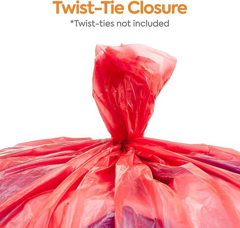 أكياس Coastwide Professional™ سعة 30-33 جالونًا للوقاية من المخاطر البيولوجية، منخفضة الكثافة، 1.3 مل، أحمر، 150 كيسًا/صندوق in Kuwait