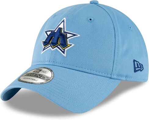 قبعة New Era Seattle Mariners Cooperstown Collection باللون الأزرق الفاتح 9Twenty قابلة للتعديل، مقاس واحد in Kuwait