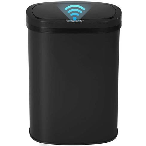 BLKMTY 13-Gallon Kitchen Trash Can, 50L Stainless Steel Garbage Can, Tall Automatic Trash Bin Touchfree Motion Sensor Garbage Bin, Metal Waste Cans with Lid for Office Bathroom, Dark Brown in Kuwait