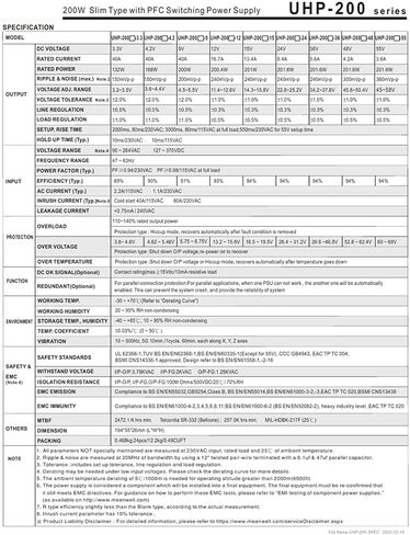 UHP-200 UHP-200-5 UHP-200-12 UHP-200-24 UHP-200-48 نوع نحيف تحويل التيار الكهربائي (Uhp-200-48v) in Kuwait