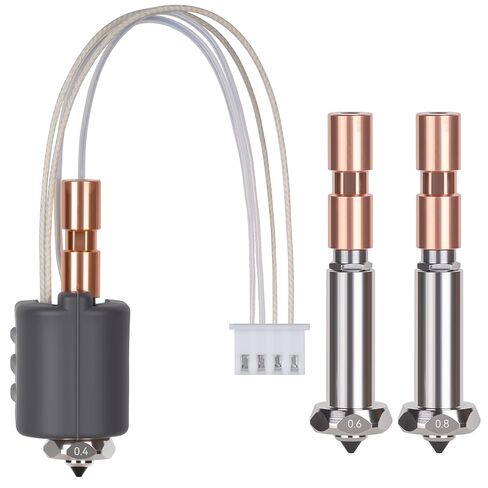 ترقية Kobra 3 Max Hotend، استبدال الطارد المعدني بالكامل مع فوهات فولاذية صلبة سريعة التبديل 0.4/0.6/0.8 مم وغطاء سيليكون متوافق مع طابعة Anycubic Kobra 3 Max/Combo ثلاثية الأبعاد in Kuwait