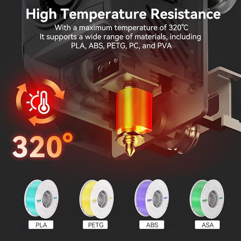 ترقية Kobra 3 Max Hotend، استبدال الطارد المعدني بالكامل مع فوهات فولاذية صلبة سريعة التبديل 0.4/0.6/0.8 مم وغطاء سيليكون متوافق مع طابعة Anycubic Kobra 3 Max/Combo ثلاثية الأبعاد in Kuwait