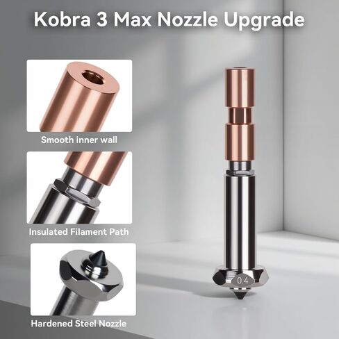 ترقية Kobra 3 Max Hotend، استبدال الطارد المعدني بالكامل مع فوهات فولاذية صلبة سريعة التبديل 0.4/0.6/0.8 مم وغطاء سيليكون متوافق مع طابعة Anycubic Kobra 3 Max/Combo ثلاثية الأبعاد in Kuwait