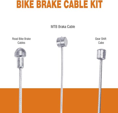 Bike Brake Cable Kit, Bicycle Brake Cable Kit, Universal Bike Shifter Cable, Bike Brake Wire Set with Bike Cable End Caps, O-Rings and Copper Sleeves, Bicycle Cable Housing Kit for Mountain Road Bike in Kuwait