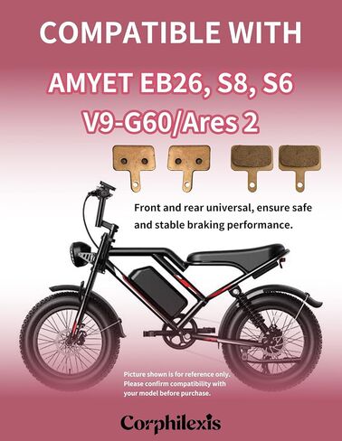 2 قطعة مكابح الدراجة الإلكترونية الملبدة تناسب AMYET EB26، S8، S6، V9-G60، Ares 2-ملحقات استبدال الدراجة الترابية الكهربائية in Kuwait