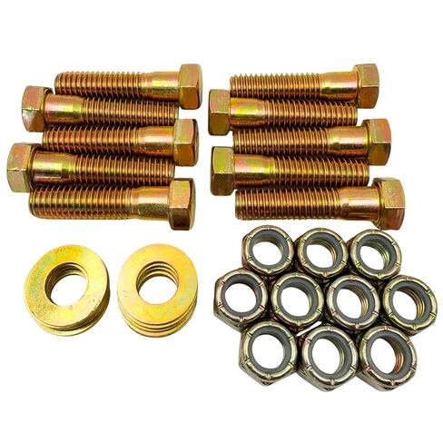 7/16"-14 x 1-3/4" Grade 8 Bolts (10-Pack) – Heavy-Duty Hex Bolts Includes Flat Washers & Nylon Lock Nuts – High-Strength SAE J429 Anti-Vibration 1.75" Coarse Thread Bolts in Kuwait
