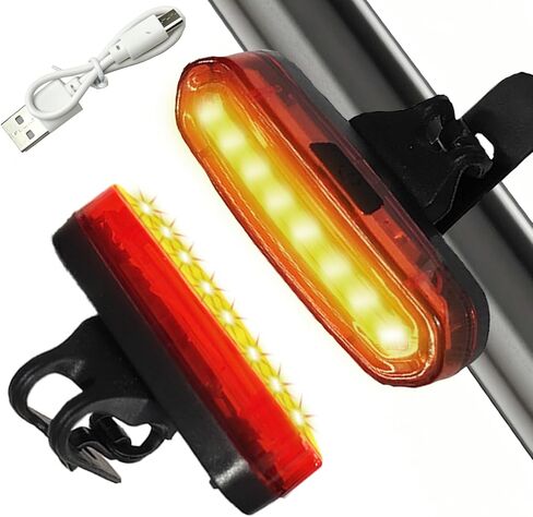 ضوء خلفي للدراجة قابل لإعادة الشحن عبر USB، 6 أوضاع إضاءة خلفية للدراجة COB LED باللونين الأحمر والأبيض، IPX6 مقاوم للماء وخفيف الوزن للغاية، ضوء آمن لركوب الدراجات، حامل عالمي للدراجات الجبلية على الطرق in Kuwait