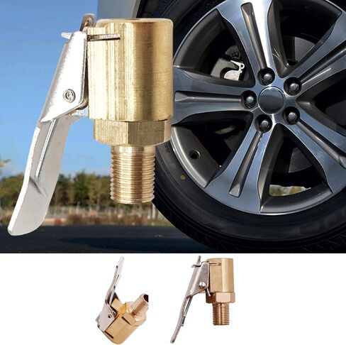 Car Tyre Nozzle Clamp Car Motorcycles Bike Air Chuck Inflator Inflatable Adapter Connector in Kuwait