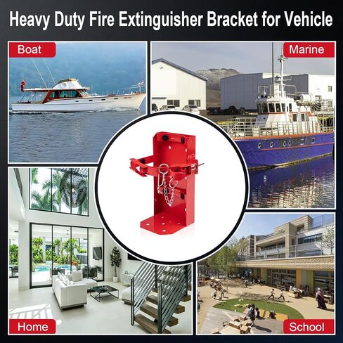 Heavy Duty Fire Extinguisher Bracket,Fire Extinguisher Mount Bracket for 10lb Dry/Co2 Extinguisher,Metal Wall Mount Fire Extinguishers Holder for Vehicle, Boat, Marine, Home, School (Black) in Saudi Arabia