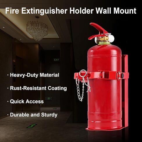 Heavy Duty Fire Extinguisher Bracket,Fire Extinguisher Mount Bracket for 10lb Dry/Co2 Extinguisher,Metal Wall Mount Fire Extinguishers Holder for Vehicle, Boat, Marine, Home, School (Black) in Saudi Arabia
