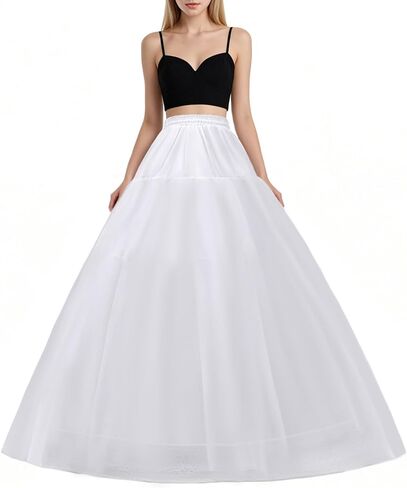 A-line Hoopless Petticoat Crinoline 4 Layer Tulle Long Underskirt Slips for Women's Ball Gown Bridal Wedding Dresses in Saudi Arabia