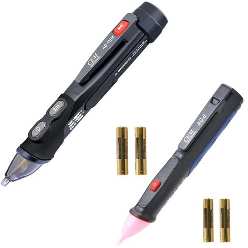 CEM AC-15EXS & AC-6 Non-Contact Voltage Tester Combo – 12V-1000V Low Voltage Mode, CAT IV 1000V, IP67, Flashlight, for Electricians & Home DIY in Kuwait