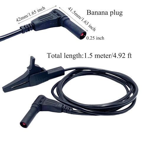 4.92 Feet Heavy Duty Insulated Alligator Clamp to Banana Clip Plug Replacement Test Leads for Automotive Circuits Electrical Testing and Most Multimeters in Kuwait