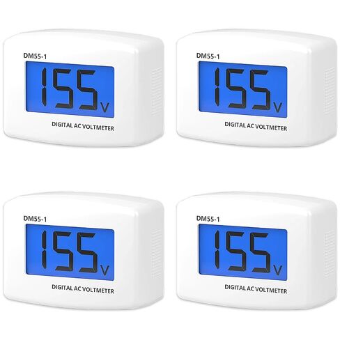 2pcs Plug in Volt Meter, Flat US Plug AC 80-300V LCD Digital Voltmeter Voltage Test Monitor AC 110V 220V Voltage Meter for Household Plug into Outlet to Measure Voltage in Kuwait
