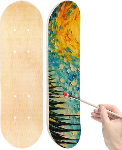 Milisten 2pcs DIY Blank Skateboard Deck 16.92In Wooden Deck Unfinished Blank Skateboard for Painting, Graffiti for Kids and Beginners, for Custom Design in Saudi Arabia