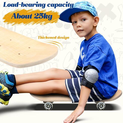 Milisten 2pcs DIY Blank Skateboard Deck 16.92In Wooden Deck Unfinished Blank Skateboard for Painting, Graffiti for Kids and Beginners, for Custom Design in Saudi Arabia
