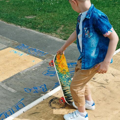 Milisten 2pcs DIY Blank Skateboard Deck 16.92In Wooden Deck Unfinished Blank Skateboard for Painting, Graffiti for Kids and Beginners, for Custom Design in Saudi Arabia