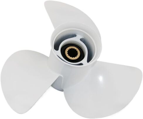 المروحة الخارجية Boatman 13x19-K,13 1/2X15-K,13 1/4x17-K متوافقة مع محرك Yamaha 50-130HP، 15 سنًا، RH، دعامة خارجية من الألومنيوم الأبيض in Kuwait