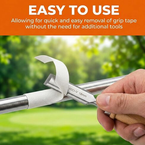 Golf Grip Removal Tool, Tape Stripper Remover Tool, Golf Grip Replacement Kit Grips Remover Saver Carbon Steel, Wooden Handle, Perfect for Regripping Graphite and Golf Club Steel Shafts in Kuwait