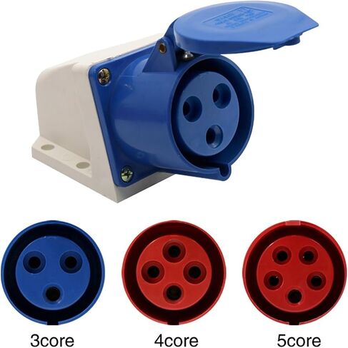 Waterproof Industrial Aviation Plug and Socket Connector 3 core 4 5 Hole 32A Exposed Docking(4 Core Red) in Saudi Arabia