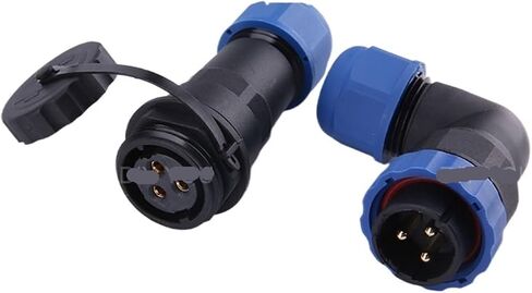 SP20 IP68 Butt Elbow Waterproof Connector 1/2/3/4/5/6/7/9/10/12/14-pin Plug Socket Industrial Angle Cable(Spw20-14d) in Kuwait