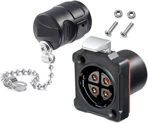 البلاستيك 4Pin BD24 M24 كابل مقاوم للماء اتصال الطاقة لحام الطيران ذكر التوصيل أنثى المقبس موصل صناعي KL4-5b (مقبس شفة أنثى) in Kuwait