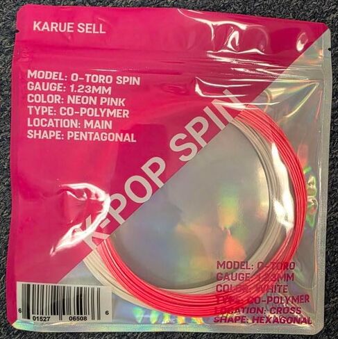 مجموعة خيوط التنس Toroline K-Pop Spin Hybrid باللون الوردي النيون/الأبيض in Kuwait