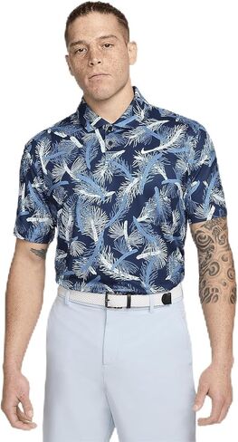 بولو جولف Dri-FIT للرجال من Nike Tour، مقاس Aegean Storm/أبيض، مقاس متوسط in Kuwait