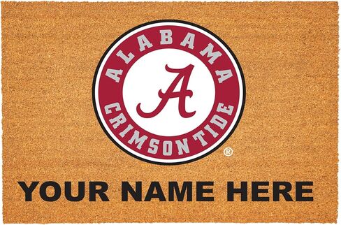 NCAA University of Alabama Personalized Large Coir Doormat 2'x3' (36"x24"), Custom Name Front Door Mat with Non-Slip Rubber Back, Indoor Outdoor Entrance Rug Welcome Mats for Porch Patio Deck in Kuwait