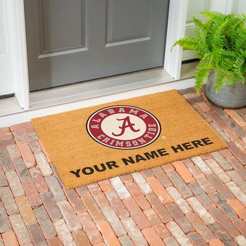 NCAA University of Alabama Personalized Large Coir Doormat 2'x3' (36"x24"), Custom Name Front Door Mat with Non-Slip Rubber Back, Indoor Outdoor Entrance Rug Welcome Mats for Porch Patio Deck in Kuwait