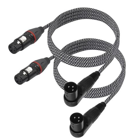 2-Pack Right Angle XLR Cable,1.6FT,Adjustable-Female XLR to Male XLR Microphone Mic Cable Cord, 90 Degree Female to 90 Degree Adapter for Sound Devices Mixer Recorder in Kuwait