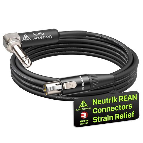 ملحق صوت AA لكابل الغيتار اللاسلكي Shure بطول 2 قدم، موصل XLR صغير من Neutrik REAN ذو 4 سنون (TA4F) إلى سلك موصل بزاوية قائمة 1/4 بوصة لأجهزة إرسال نظام الجيتار اللاسلكي Shure WA304 in Kuwait