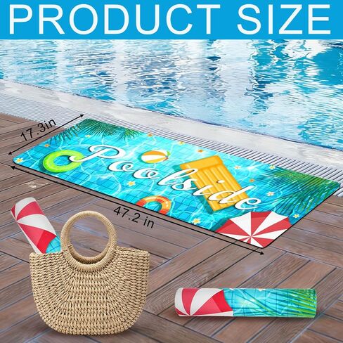 Poolside Rubber Drainage Mat, 17.3" x 47.2" Non-Slip Heat Resistant Outdoormat, Durable Quick Drain Pool Deck Mat for Patio, Bathroom, Garden, Indoor & Outdoor Use in Saudi Arabia